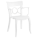 Papatya Opera-K Sessel weißer Stuhlsitz , Oberteil weiß 