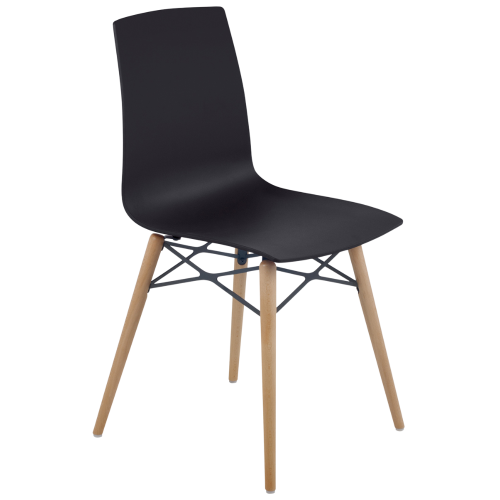 Stuhl Papatya X-Treme S Wox Pro schwarz, Beine aus Buchenholz