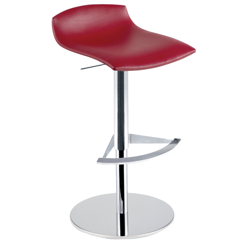 Barhocker Papatya X-Treme BD Platte dunkelrotes Kunstleder, Chrombein höhenverstellbar
