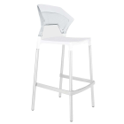Papatya Ego-S Barhocker weißer Stuhlsitz, Oberteil transparent