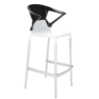 Papatya Ego-K Barhocker weißer Stuhlsitz, Oberteil Schwarz 