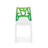 Papatya Ego-Rock Stuhl weißer Stuhlsitz, Oberteil transparent grün