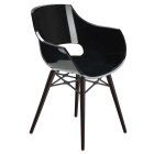 Papatya Opal Sessel-Wox transparent schwarz , Material lackierte Wenge