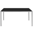 Papatya Idea Tisch 140x80x75 chrome, Tischplatte schwarz