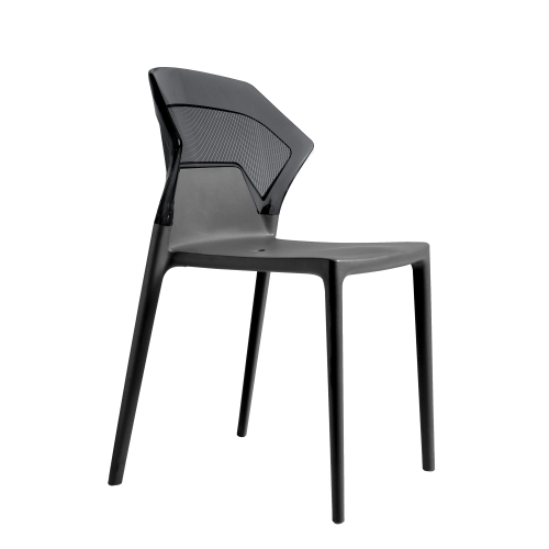 Papatya Ego-S Stuhl Anthrazit Stuhlsitz, Oberteil transparent grau