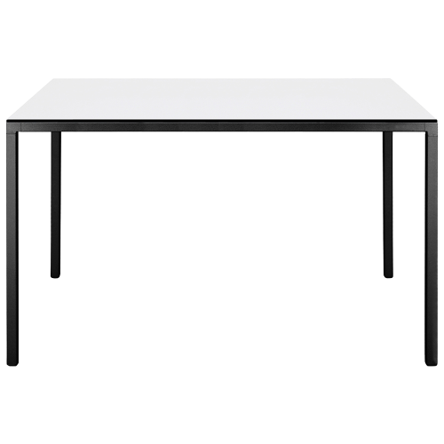 Tisch Papatya Slim 99x49x50 mattschwarz, Tischplatte weiß