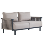 Sofa Papatya Breeze Sofa LS02 anthrazit, graubraune Kordel, graubrauner Stoff
