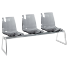 Bank Papatya X-Treme für 3 Sitze transparent-smoke, verchromte Beine
