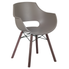 Stuhl Papatya Opal Wox Pro Iroko Graubrauner, Beine aus Iroko-Holz