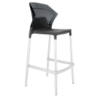 Papatya Ego-S Barhocker anthrazitgrau Stuhlsitz, Oberteil transparent grau