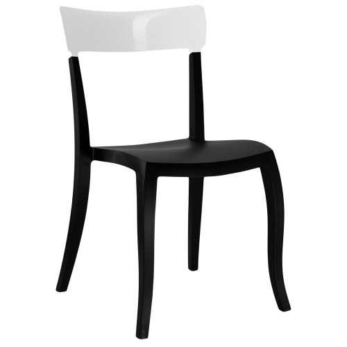 Papatya Hera-S Stuhl schwarzer Stuhlsitz, Oberteil weiß 