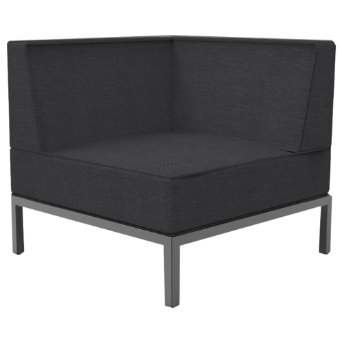 Sofa Papatya Slim Sofagarnitur Eckmodul (B) anthrazit, Stoff anthrazit