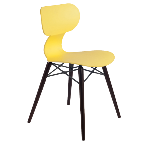 Stuhl Papatya Yugo-S Wox gelb, Beine Buche wenge lackiert