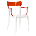 Papatya Hera-K Sessel weißer Stuhlsitz, Oberteil transparent rot