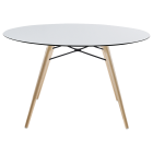 Tisch Papatya Wox D120x75 Gestell Buche natur lackiert, Tischplatte weiß 1050M