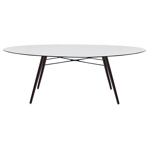 Tisch Papatya Wox 200x120x75 Fuß Buche schwarz lackiert, Tischplatte weiß 1050M