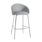 Barhocker Papatya Glera graues Kunstleder, Chrombeine