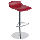 Barhocker Papatya X-Treme BD Platte dunkelrotes Kunstleder, Chrombein höhenverstellbar