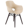 Armlehnstuhl Papatya OPAL WOX KD, beige Kunstlederplatte, Wenge lackierte Buchenbeine