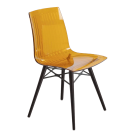 Papatya X-Treme S Stuhl Wox transparent orange, Sesselbeine lackierte Wenge