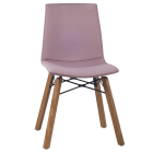 Stuhl Papatya X-TREME SD Wox IROKO, rosa Stoffplatte, Irokoholzbeine