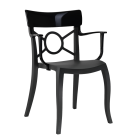 Papatya Opera-K Sessel schwarzer Stuhlsitz , Oberteil Schwarz 