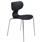 Papatya Yugo-S Stuhl Schwarz , Sesselbeine chrome