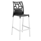 Papatya Ego-Rock Barhocker anthrazitgrau Stuhlsitz, Oberteil transparent grau