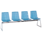 Bank Papatya X-Treme für 4 Sitze transparent blau, verchromte Beine