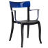 Papatya Hera-K Sessel schwarzer Stuhlsitz, Oberteil transparent Blau