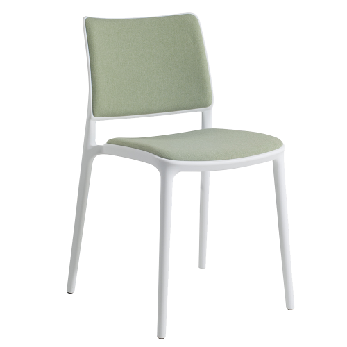  Stuhl mit Sitzkissen und weicher Stuhllehne Joy-S weiß, Era Gewebe CSE34