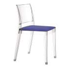 Stuhl mit Sitzkissen Gyza transparent purpures Gewebe