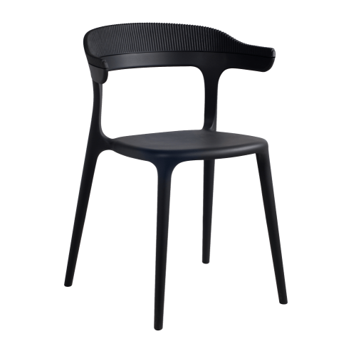 Papatya Luna Sessel-Stripe schwarzer Stuhlsitz, Oberteil Schwarz 