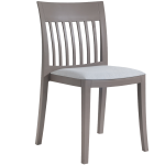 Stuhl mit Sitzkissen Eden-S grau-braun Stamskin graues Gewebe Stuhl mit Sitzkissen Eden-S grau-braun Stamskin graues Gewebe