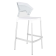 Papatya Ego-S Barhocker weißer Stuhlsitz, Oberteil transparent