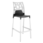 Papatya Ego-Rock Barhocker anthrazitgrau Stuhlsitz, Oberteil transparent