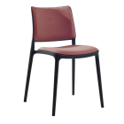  Stuhl mit Sitzkissen und weicher Stuhllehne Joy-S schwarz, Gewebe Main-line-flax MLF03