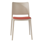 Stuhl mit Sitzkissen Joy-S beige Gewebe 00158 orange