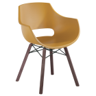 Stuhl Papatya Opal Wox Pro Iroko ist dunkelgelb, Beine aus Irokoholz