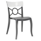 Papatya Opera-S Stuhl Stuhlsitz anthrazitgrau, Oberteil transparent