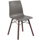 Stuhl Papatya X-Treme S Wox Pro Iroko grau-braun matt, Beine aus Iroko-Holz