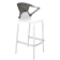 Papatya Ego-K Barhocker weißer Stuhlsitz, Oberteil transparent grau