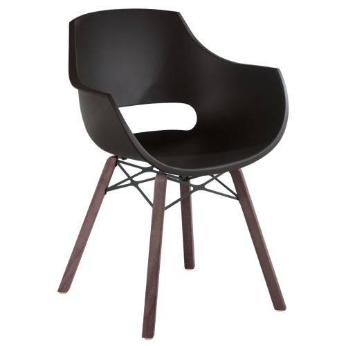 Sessel Papatya Opal Wox Pro Iroko schwarz, Beine aus Irokoholz