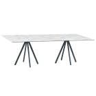 Tisch Papatya Tower 212 240x120x75 anthrazitfarbene Beine, weiße Marmorplatte 5657M