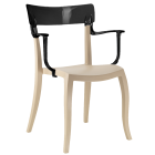 Papatya Hera-K Sessel hellbeige Stuhlsitz, Oberteil Schwarz 