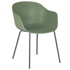 Stuhl Papatya Globe-K ML aus grünem Reseda, anthrazitfarbene Beine