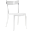 Papatya Hera-S Stuhl weißer Stuhlsitz, Oberteil transparent