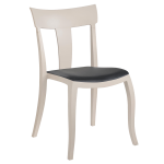 Stuhl mit Sitzkissen Toro-S beige Stamskin schwarzes Gewebe 002 Stuhl mit Sitzkissen Toro-S beige Stamskin schwarzes Gewebe 002