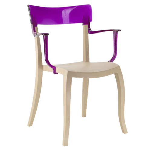 Papatya Hera-K Sessel hellbeige Stuhlsitz, Oberteil transparent Magenta