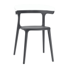 Papatya Luna Sessel anthrazitgrau Stuhlsitz, Oberteil weiß 